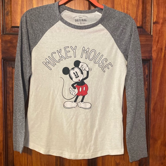 SPAO x Disney Bewildered Thinking Mickey Mouse Raglan T-Shirt Baseball Tee Small - Picture 5 of 9